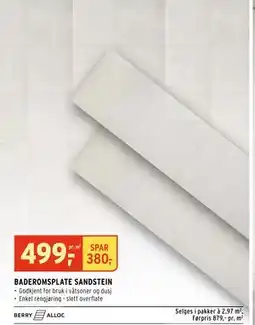 Montér BADEROMSPLATE SANDSTEIN tilbud