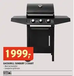 Montér GASSGRILL SUNBURY 3 SVART tilbud