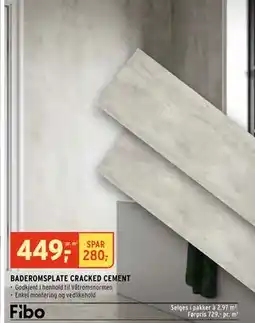 Montér BADEROMSPLATE CRACKED CEMENT tilbud