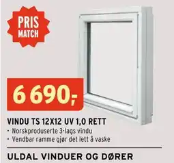 Montér VINDU TS 12X12 UV 1,0 RETT tilbud