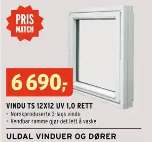 Montér VINDU TS 12X12 UV 1,0 RETT tilbud