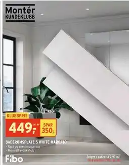 Montér BADEROMSPLATE S WHITE MARCATO tilbud