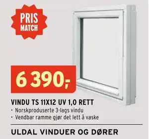 Montér VINDU TS 11X12 UV 1,0 RETT tilbud