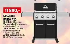 Bauhaus GASSGRILL BARON 420 tilbud