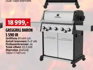 Bauhaus GASSGRILL BARON S 590 IR tilbud