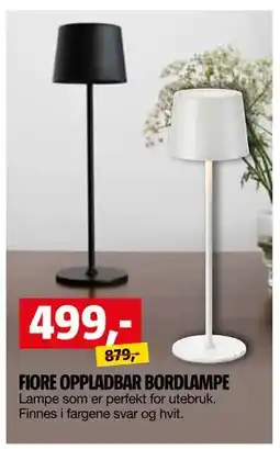Bauhaus FIORE OPPLADBAR BORDLAMPE tilbud