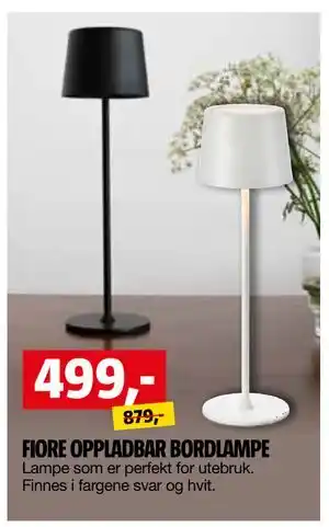 Bauhaus FIORE OPPLADBAR BORDLAMPE tilbud