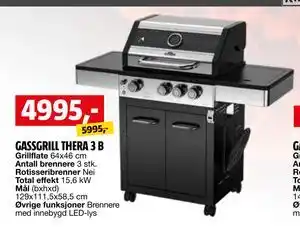 Bauhaus GASSGRILL THERA 3 B tilbud