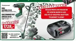Bauhaus DRILL EASYDRILL 18-40 + GRESSTRIMMER EASY GRASSCUT 18-26 tilbud