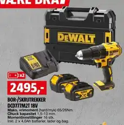 Bauhaus BOR-/SKRUTREKKER DCD777M2T 18V tilbud
