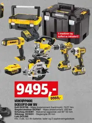 Bauhaus VERKTØYPAKKE DCK551P3T-QW 18V tilbud