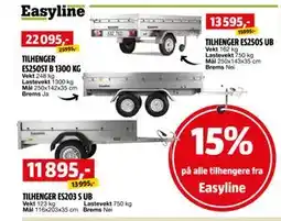 Bauhaus 15% på alle tilhengere fra Easyline tilbud