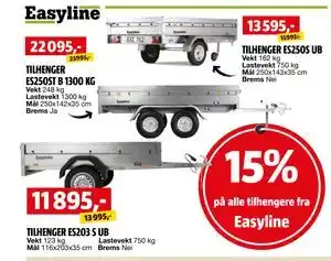 Bauhaus 15% på alle tilhengere fra Easyline tilbud