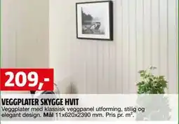 Bauhaus VEGGPLATER SKYGGE HVIT tilbud