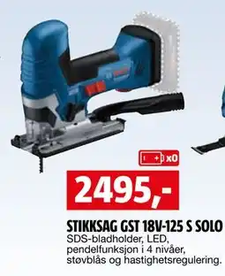 Bauhaus STIKKSAG GST 18V-125 S SOLO tilbud