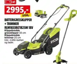 Bauhaus BATTERIGRESSKLIPPER + TRIMMER RLM1833BLT1825M 18V tilbud