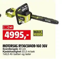 Bauhaus MOTORSAG RY36CSX40B-160 36V tilbud