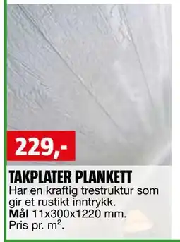 Bauhaus TAKPLATER PLANKETT tilbud