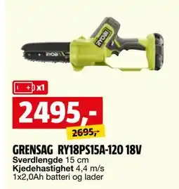 Bauhaus GRENSAG RY18PS15A-120 18V tilbud