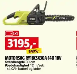 Bauhaus MOTORSAG RY18CSX30A-140 18V tilbud