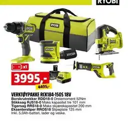 Bauhaus VERKTØYPAKKE RCK184-150S 18V tilbud