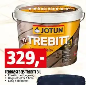 Bauhaus TERRASSEBEIS TREBITT 3 L tilbud