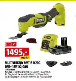 Bauhaus MULTIVERKTØY RMT18-1C20G ONE+ 18V 1X2,0AH tilbud