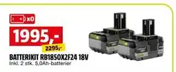 Bauhaus BATTERIKIT RB1850X2F24 18V tilbud