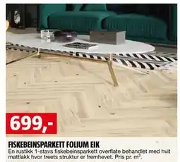 Bauhaus FISKEBEINSPARKETT FOLIUM EIK tilbud