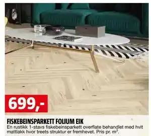 Bauhaus FISKEBEINSPARKETT FOLIUM EIK tilbud