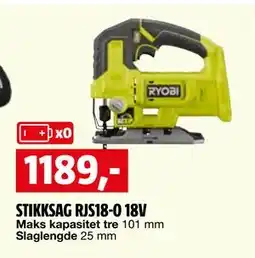 Bauhaus STIKKSAG RJS18-0 18V tilbud