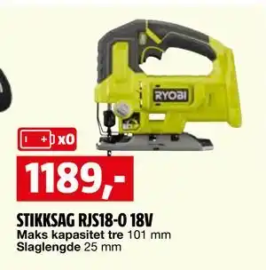 Bauhaus STIKKSAG RJS18-0 18V tilbud