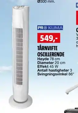 Bauhaus TÅRNVIFTE OSCILLERENDE tilbud