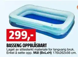 Bauhaus BASSENG OPPBLÅSBART tilbud