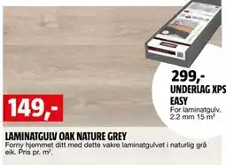 Bauhaus LAMINATGULV OAK NATURE GREY tilbud