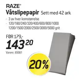 Thansen Våtslipepapir tilbud