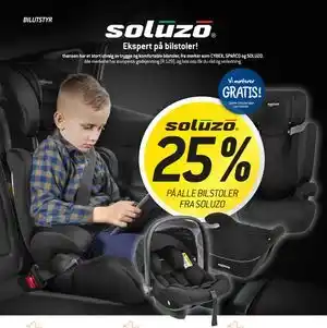 Thansen 25% PÅ ALLE BILSTOLER FRA SOLUZO tilbud