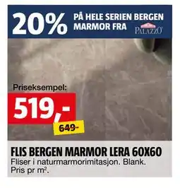 Bauhaus 20% PÅ HELE SERIEN BERGEN MARMOR FRA PALAZZO tilbud
