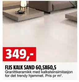 Bauhaus FLIS KALK SAND 60,5X60,5 tilbud