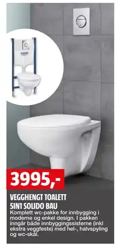 Bauhaus VEGGHENGT TOALETT 5IN1 SOLIDO BAU tilbud