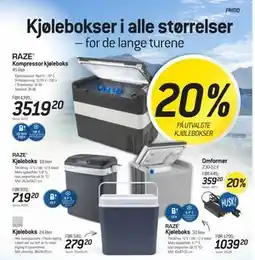 Thansen 20% PÅ UTVALGTE KJØLEBOKSER tilbud