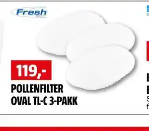 Bauhaus POLLENFILTER OVAL TL-C 3-PAKK tilbud