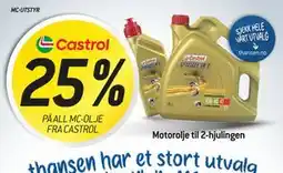 Thansen 25% PÅ ALL MC-OLJE FRA CASTROL tilbud