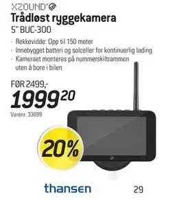 Thansen Trådløst ryggekamera tilbud