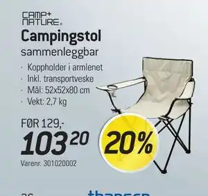 Thansen Campingstol tilbud