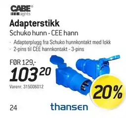Thansen Adapterstikk tilbud
