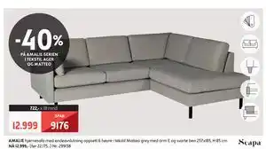 Bohus AMALIE hjørnesofa med endeavslutning tilbud
