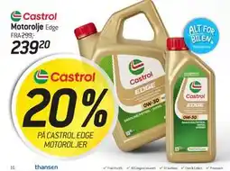 Thansen 20% PÅ CASTROL EDGE MOTOROLJER tilbud