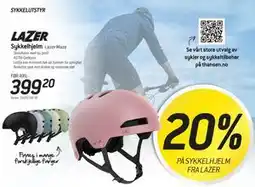 Thansen 20% PÅ SYKKELHJELM FRA LAZER tilbud