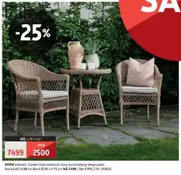 Bohus NORA kafesett, 2 stoler med sidebord tilbud